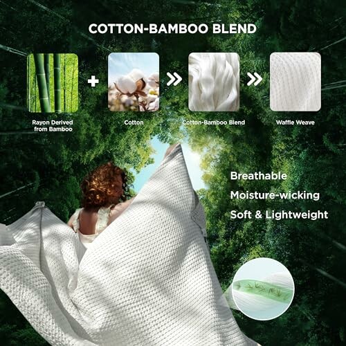 Lightweight and soft bamboo blanket on a bed