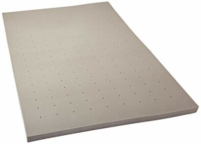 Rectangular beige acoustic foam panel with small perforations