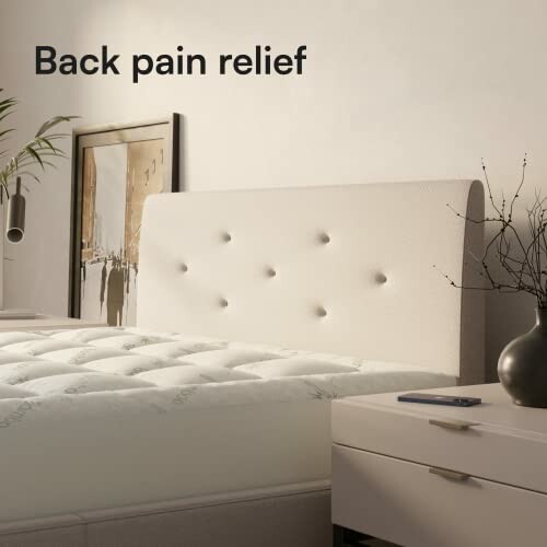 Bedroom with comfortable bed for back pain relief