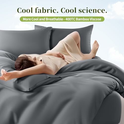 Person relaxing on bamboo viscose bedding