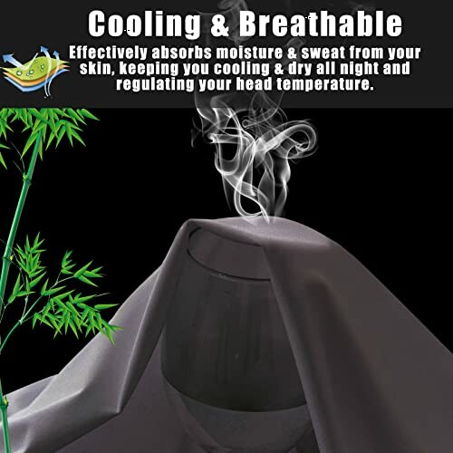 Cooling and breathable fabric with steam and bamboo design.