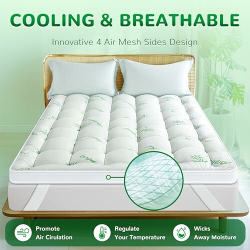 Cooling and breathable mattress with innovative 4 air mesh sides design.