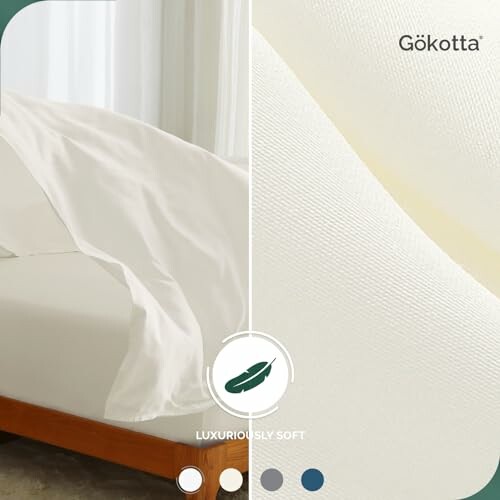 Luxuriously soft Gökotta bedding in cream color.