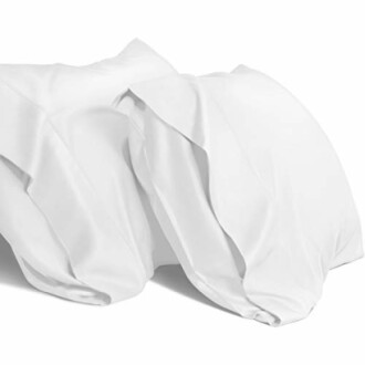 White bed sheets with a smooth texture.